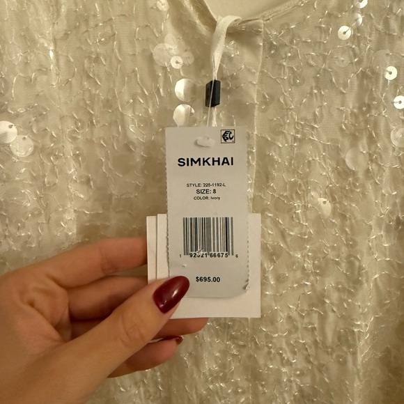 SIMKHAI Bex White Sequined Maxi Tank Dress - Picture 10 of 14